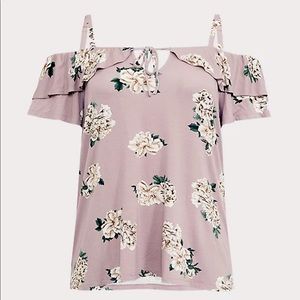 Torrid Cold Shoulder Super Soft Summer Floral Top